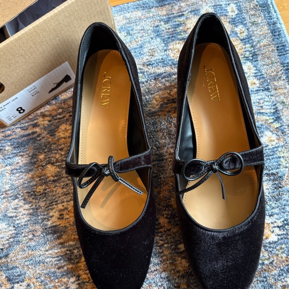 Black Velvet bow tie n dash – heeled Mary Janes (New, J. Crew Factory) - Picture 4 of 7